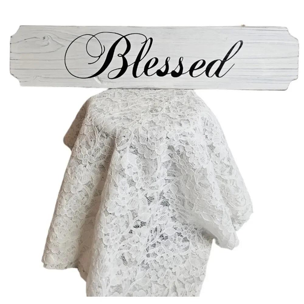 Whitewashed Blessed Plaque 18